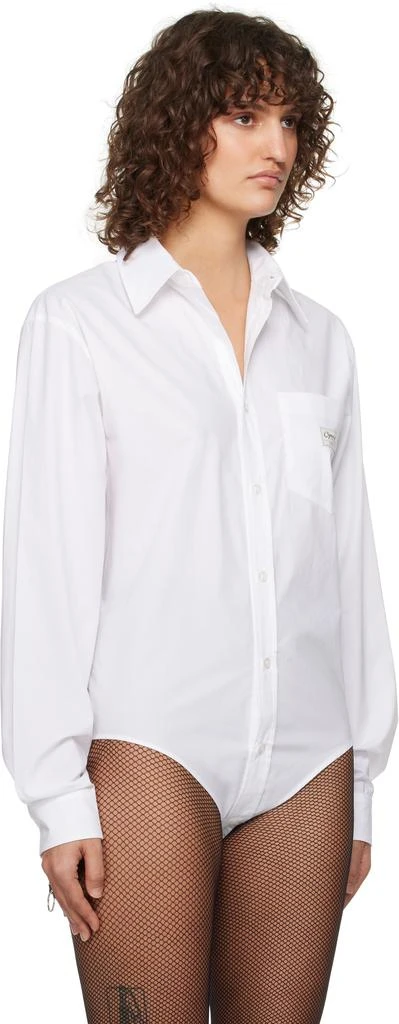 COPERNI White Cotton Poplin Shirt Bodysuit 4