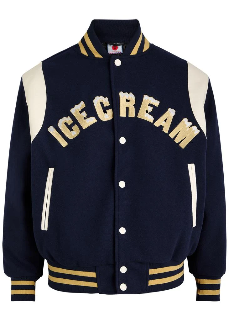 ICE CREAM Drippy logo-embroidered felt varsity jacket 1