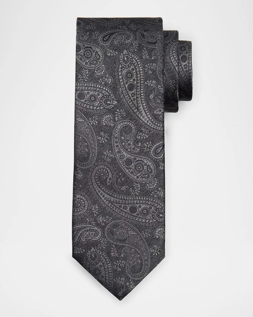 Canali Men's Tonal Paisley Silk Jacquard Tie 1