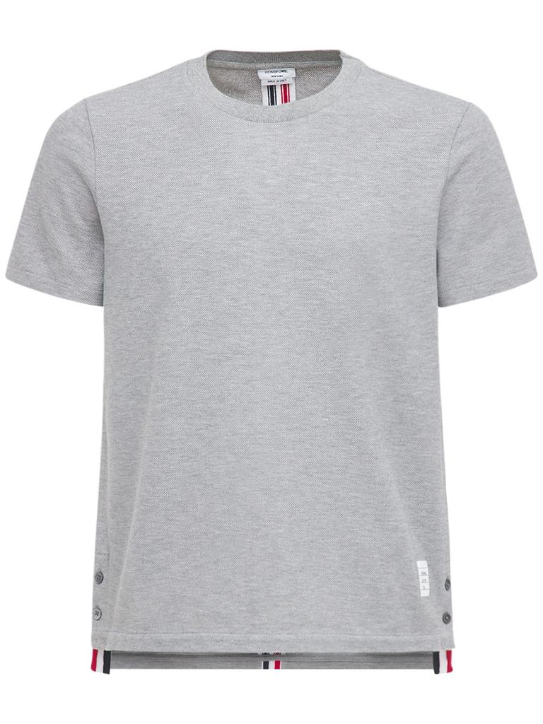 THOM BROWNE Intarsia Band Cotton Jersey T-shirt