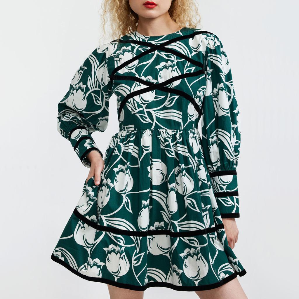 Batsheva Batsheva Mini Clemmie Floral-Print Crepe Dress