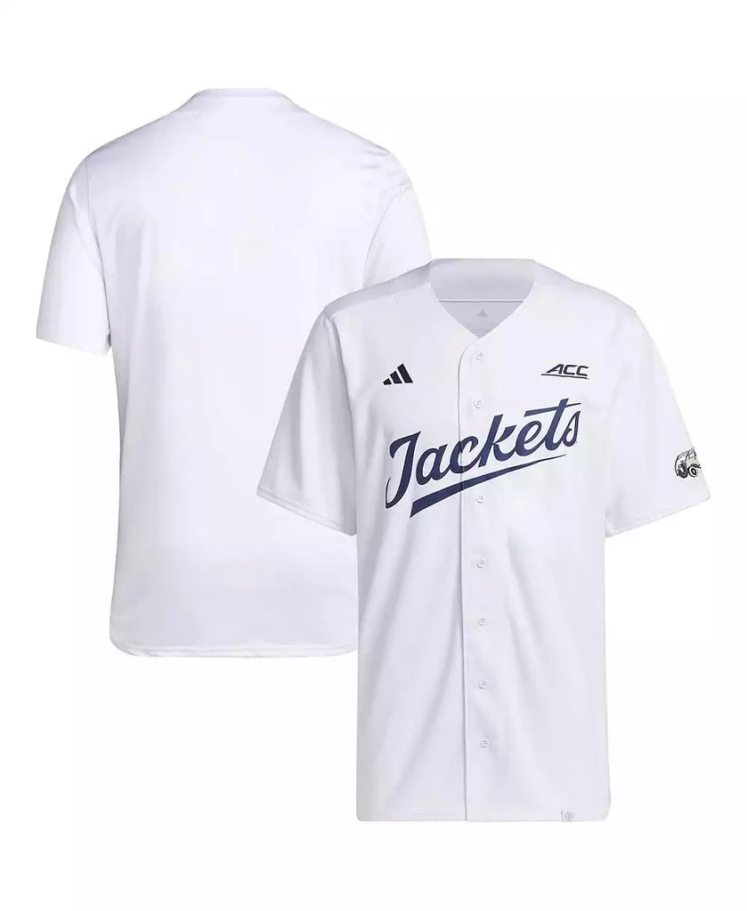 Adidas Men's White Georgia Tech Yellow Jackets Team Baseball Jersey 1