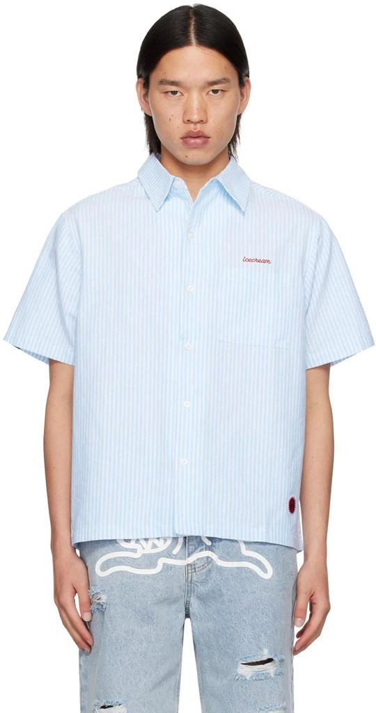 ICECREAM White & Blue Diner Striped Shirt 1