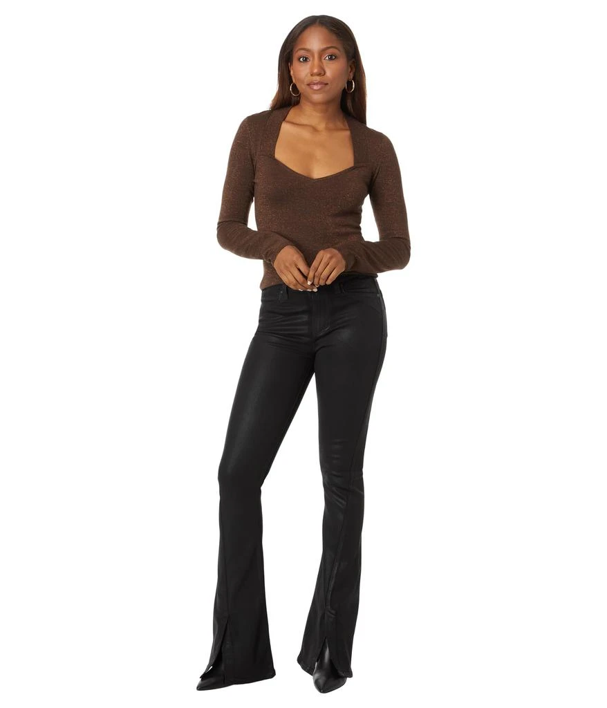 Paige High-Rise Lou Lou Jolene Pockets Twist Outseam in Black Fog Luxe Coating 4
