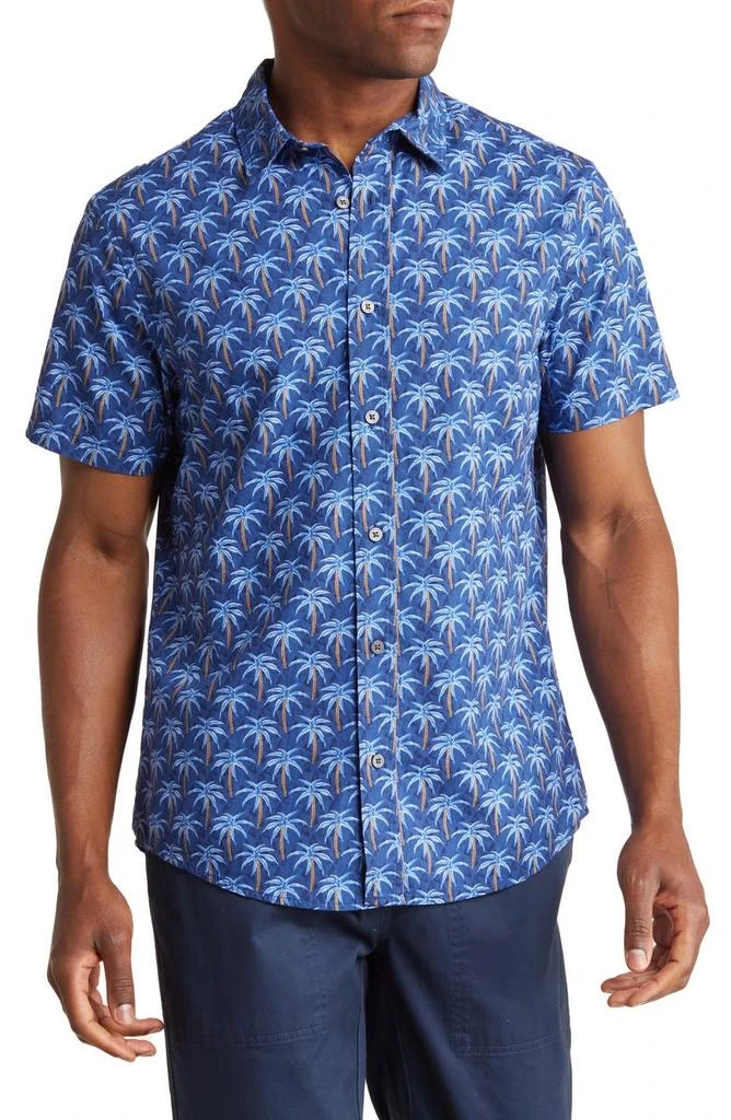 Slate & Stone Palm Tree Cotton Poplin Short Sleeve Button-Up Shirt 1