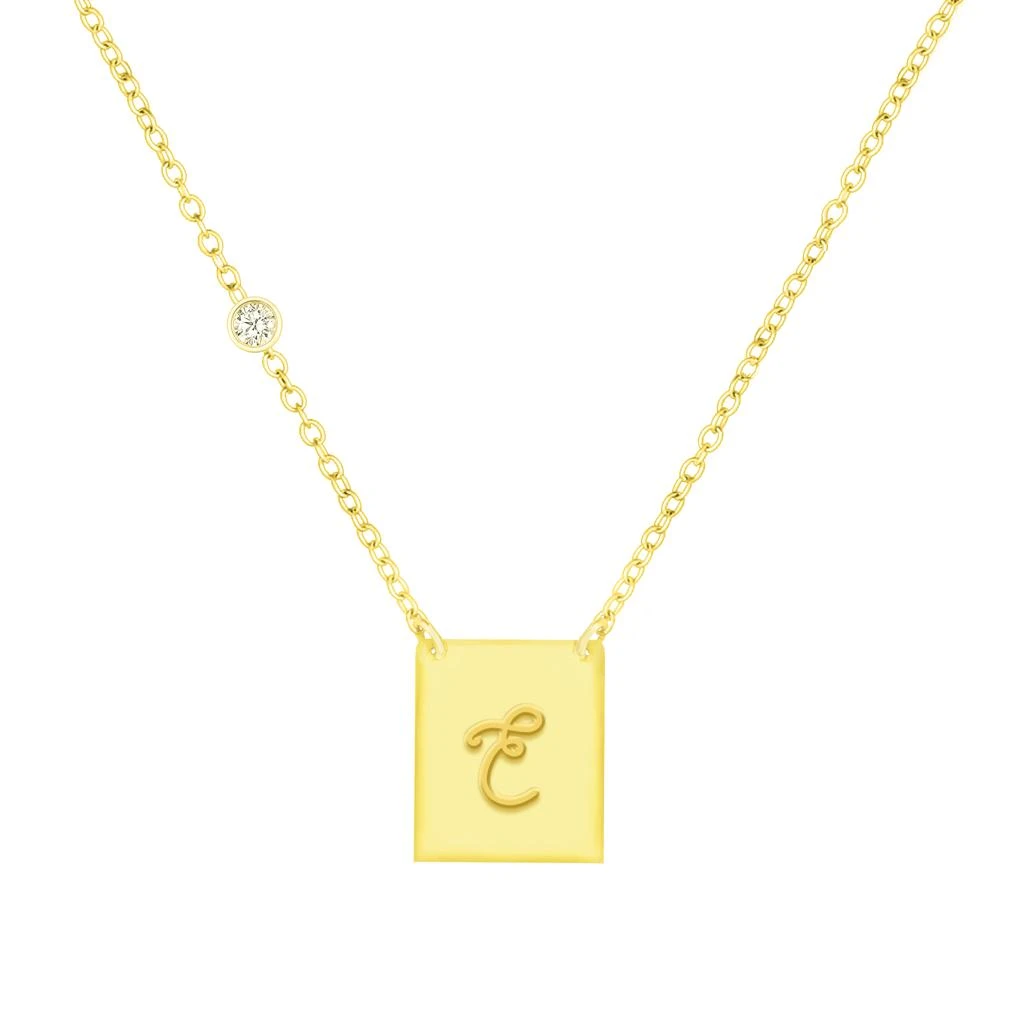 Savvy Cie Jewels 18K GOLD PLATED OVER STERLING SILVER NECKLACE WITH CZ 7