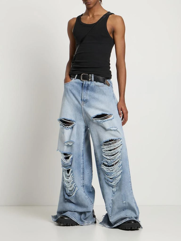 Vetements Destroyed Baggy Cotton Denim Jeans 1