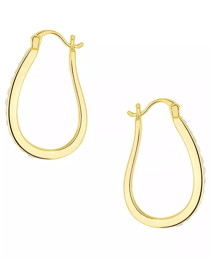 And Now This Crystal Oblong 18k Gold-Plated Brass Hoop Earrings, Macy
s Exclusive 2