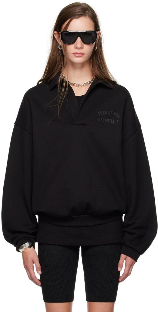 Essentials Black Single-Button Polo 1