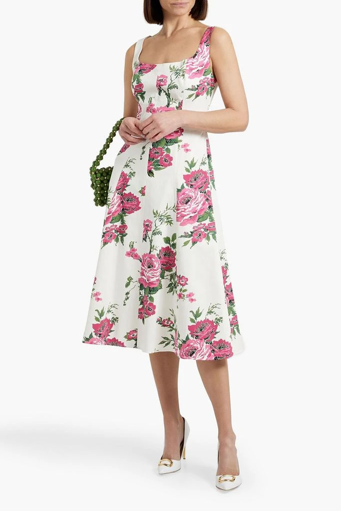 Carolina Herrera Floral-print cotton-blend poplin midi dress 2