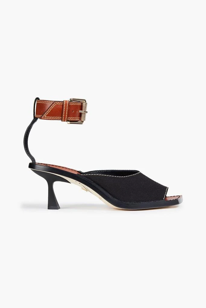 Zimmermann Leather-trimmed canvas sandals 1