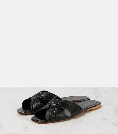 The Row Soft Knot leather slides 5