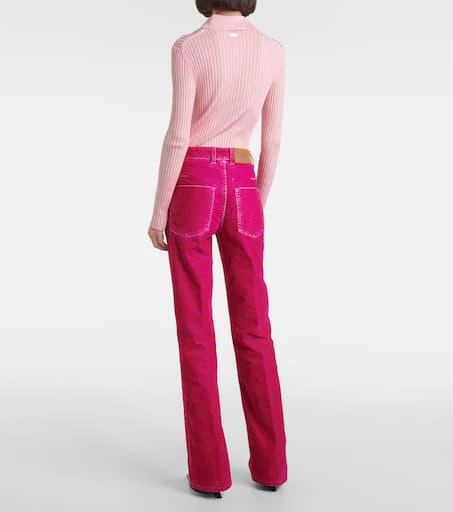 Salvatore Ferragamo Cotton-blend drill straight pants 3