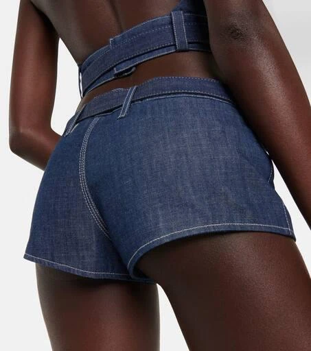 Miu Miu Low-rise slim denim shorts 5
