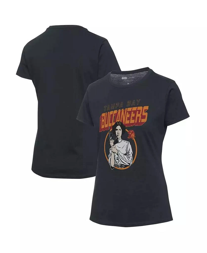 Junk Food Women's Black Tampa Bay Buccaneers Disney Star Wars Princess Leia T-shirt 1
