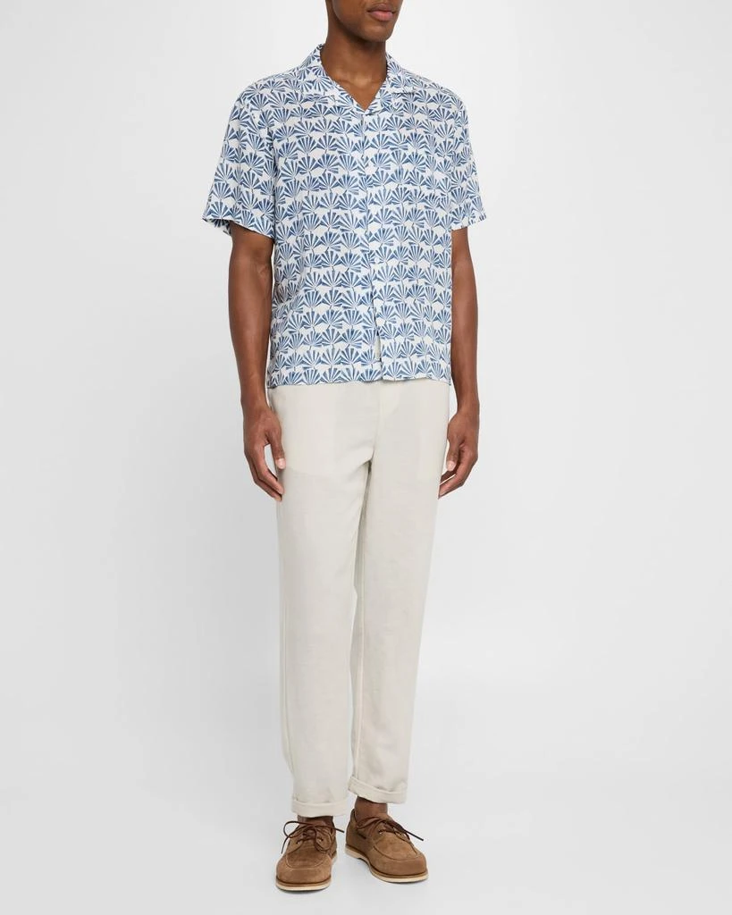 Onia Men's Air Linen Geometric Palms Camp Shirt 2