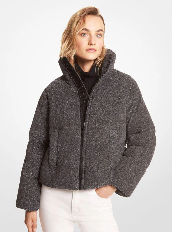 Michael Kors Quilted Metallic Knit Puffer Jacket 1