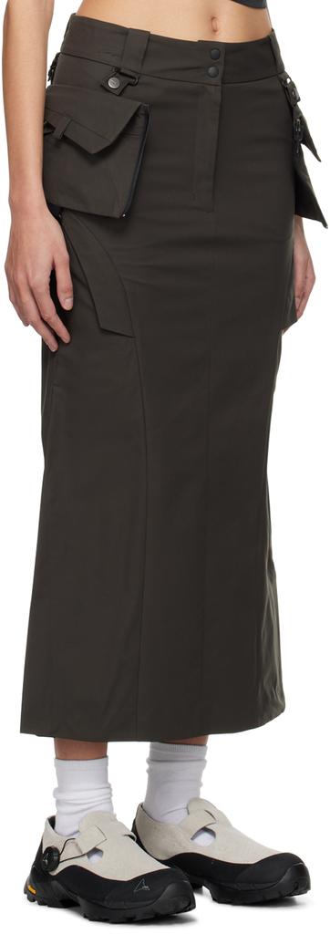 Hyein Seo Khaki Cargo Midi Skirt