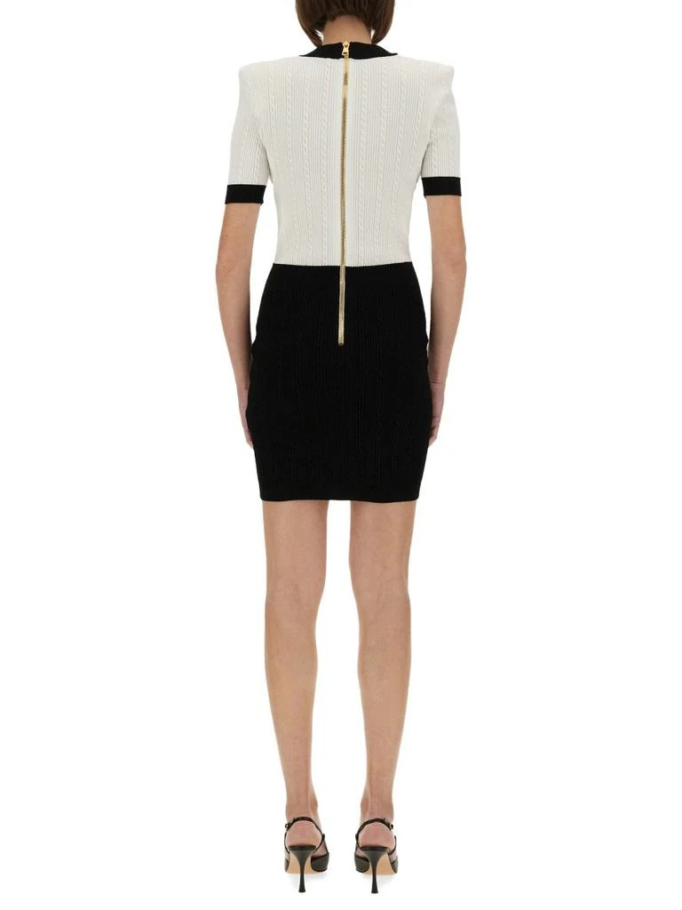Balmain Balmain Two-Tone Cable-Knit Bodycon Dress 2