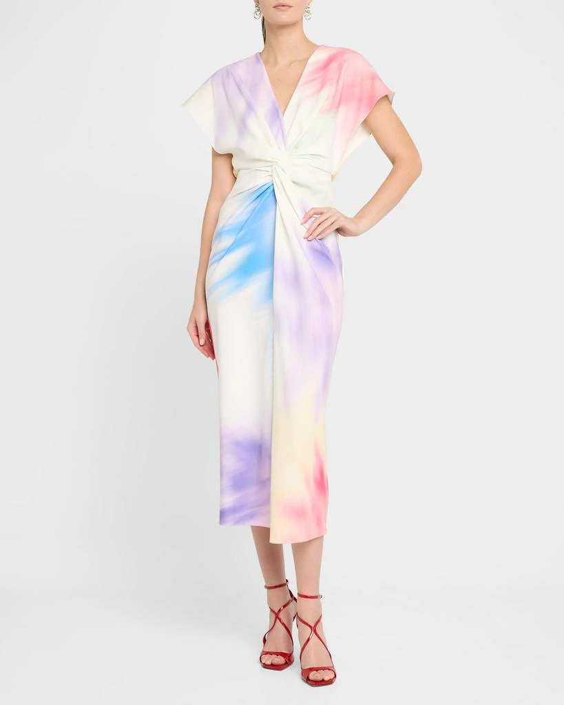 PRABAL GURUNG Jackie Twisted Short-Sleeve Midi Dress 2