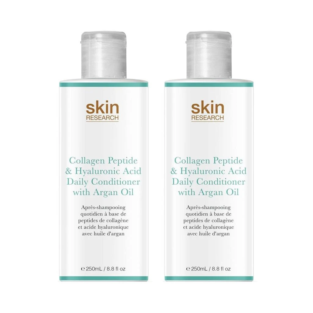 Skin Research Collagen Peptide & Hyaluronic Acid Daily Conditioner with Argan Oil 250ml Twin Value Savings Pack 1