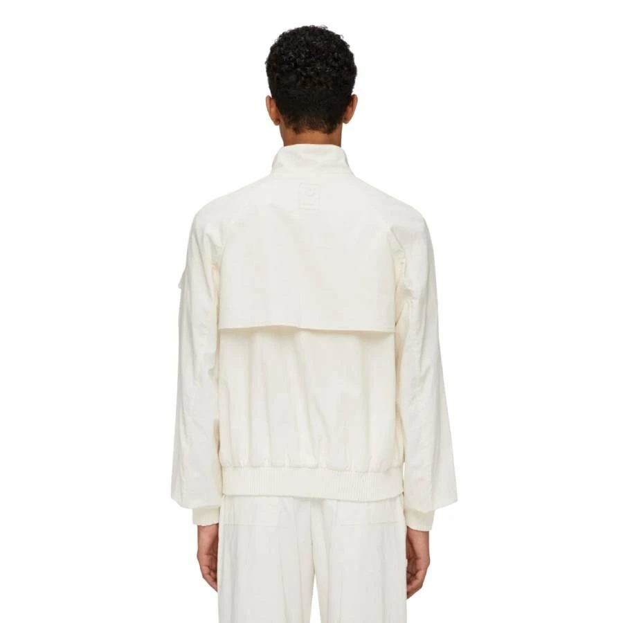 Salvatore Ferragamo Standing Collar Zipped Linen Jacket 3