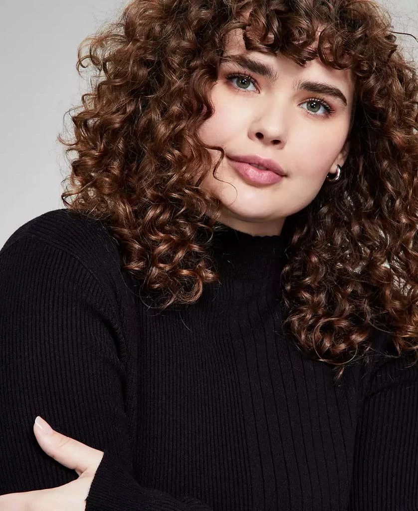 And Now This Trendy Plus Size Mock Neck Ribbed Sweater, Created for Macy's 3