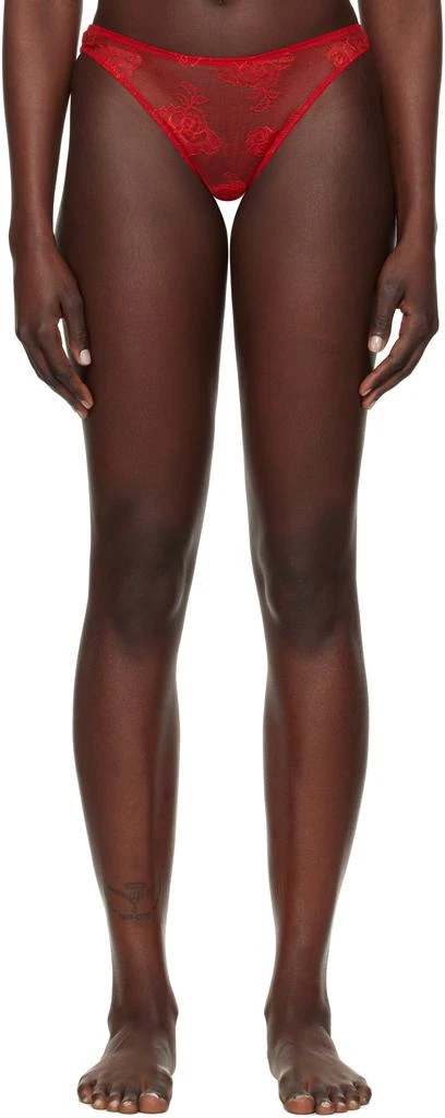 Fleur du Mal Red Bouquet Lace Cheeky Briefs 1