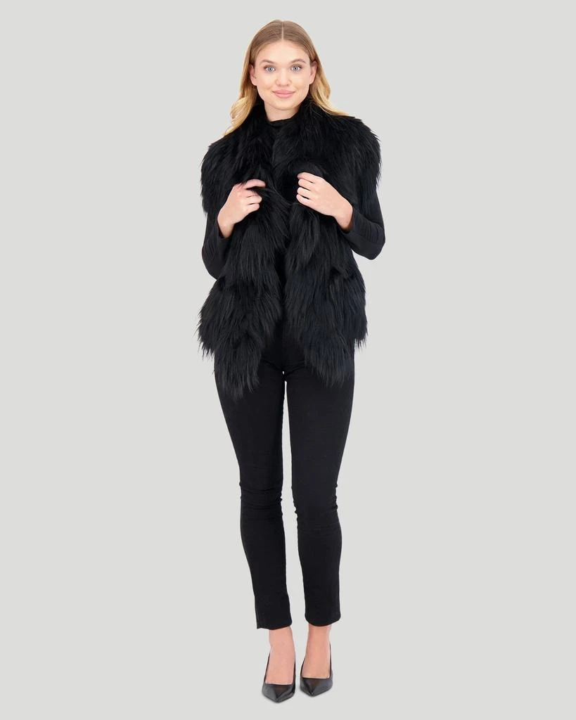 Gorski Knit Silver Fox Fur Ruffle Stole 3