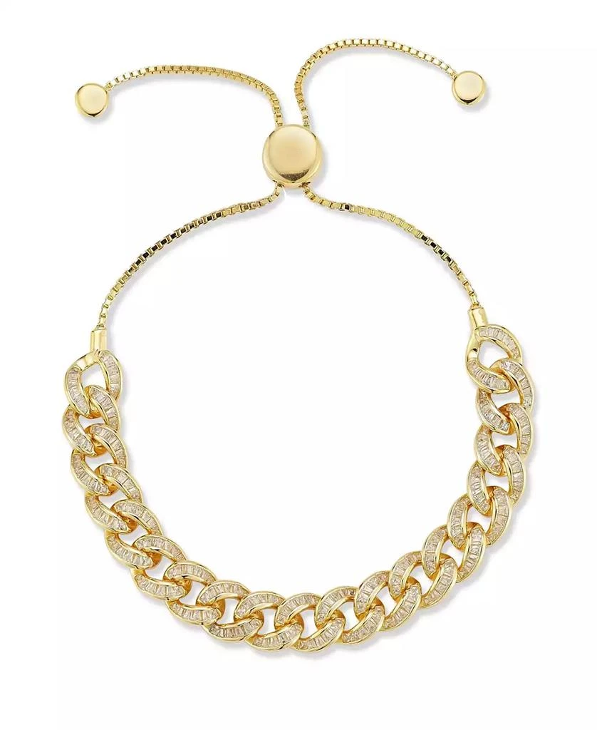 Rachel Zoe Sterling Silver Adjustable Baguette Curb Bracelet