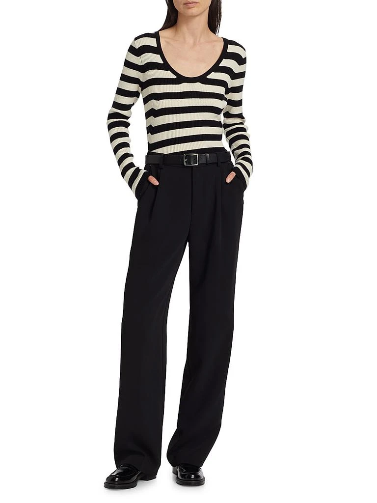 ATM Anthony Thomas Melillo Striped Wool U-Neck Sweater 2