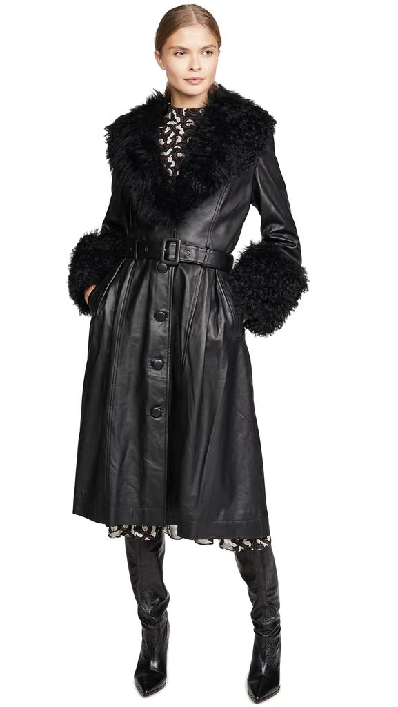 Saks Potts Foxy Shearling Trench Coat 6
