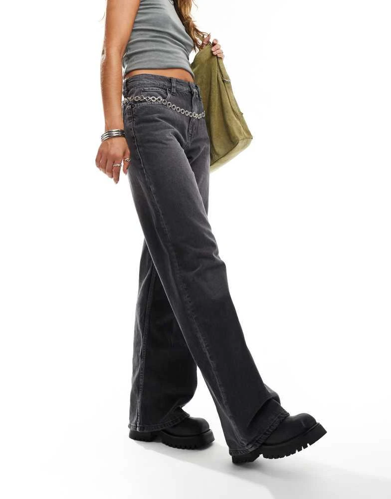 Free People Free People tinsley high-rise baggy straight leg jeans in black 3