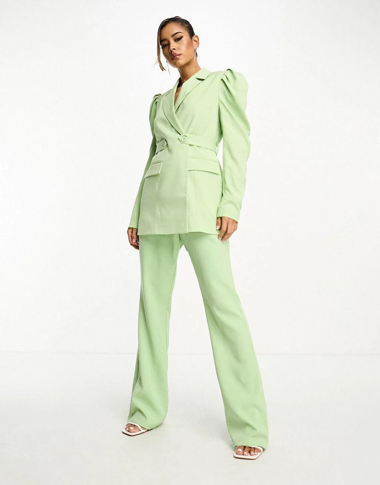 Y.A.S. Y.A.S tailored flared trouser co-ord in mint green 1