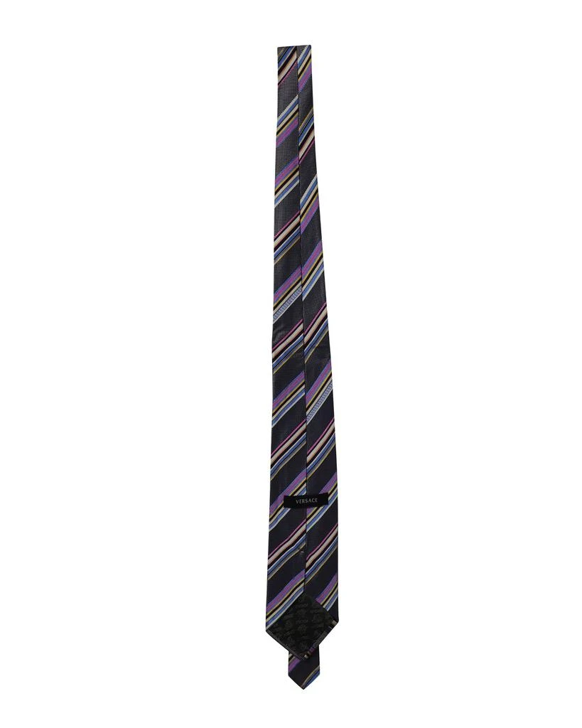 Versace Striped Tie in Multicolor Silk 3