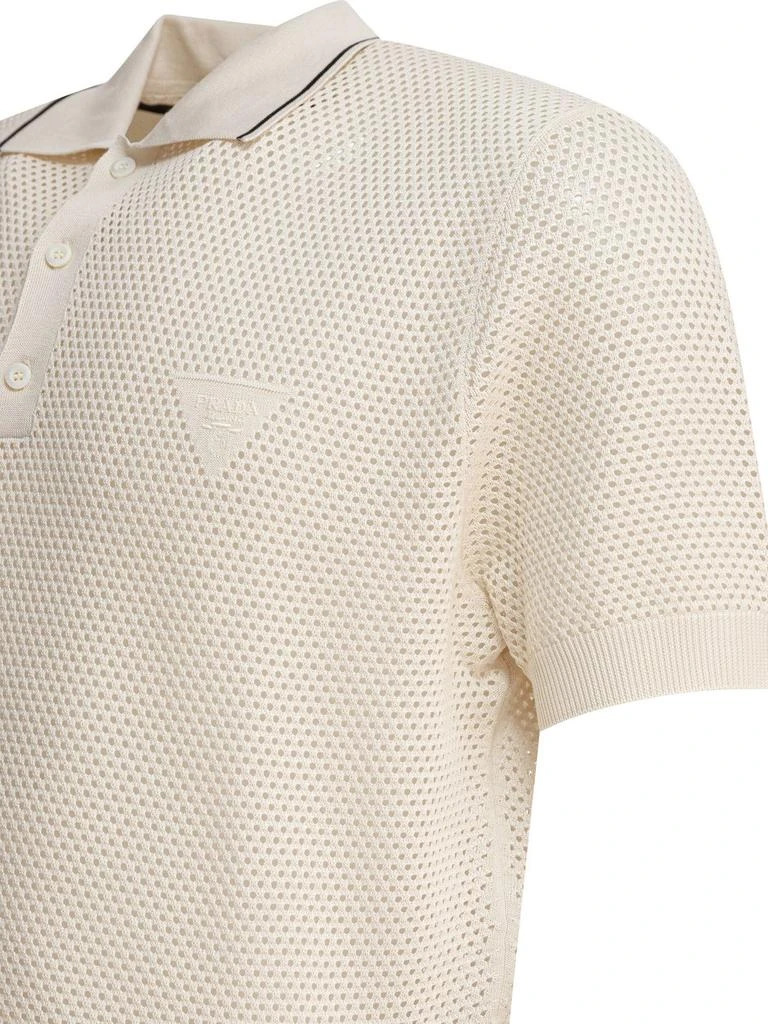 Prada Prada Logo-Embroidered Knitted Polo Shirt 4
