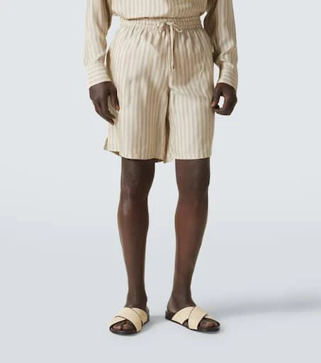 Le Kasha Striped silk shorts 3