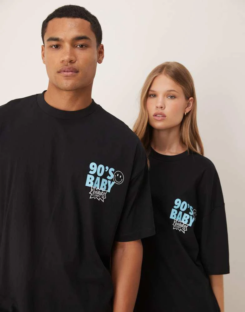 ASOS ASOS DESIGN unisex oversized t-shirt with Rugrats Tommy prints in black 2
