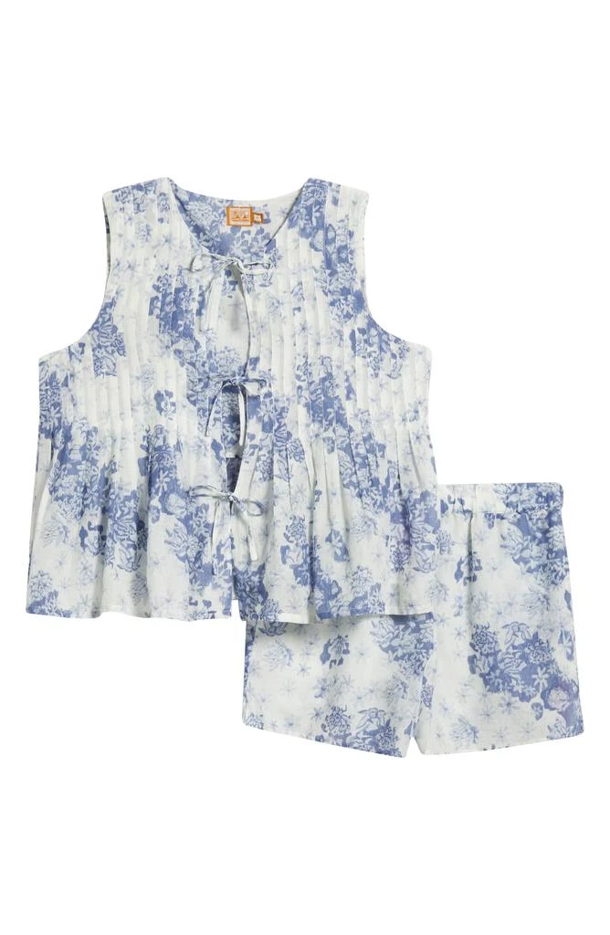 Desmond & Dempsey Pleated Cotton Short Pajamas 6