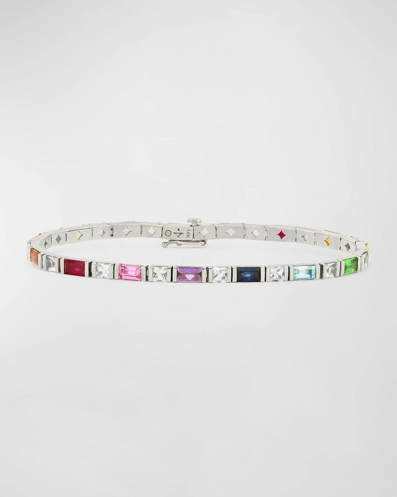 Stevie Wren Rainbow Gemstones 14K Bar-Set Tennis Bracelet 1