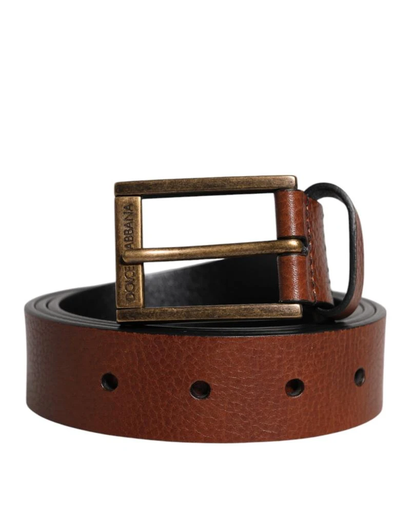 Dolce 
Gabbana Calf Leather Classic Metal Buckle Men
s Belt