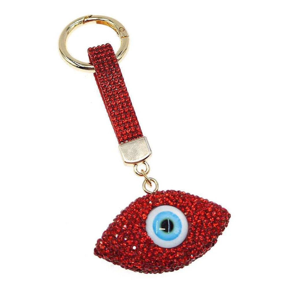 FASHNZFAB Bling Studded Evil Eye Bag Charm Keychain 3