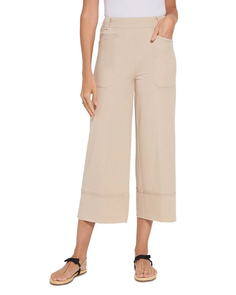 Lyssé Analia Wide Leg Denim Jeans in Linen Beige 1