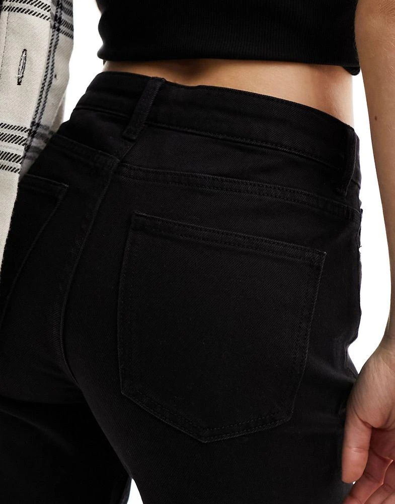 ONLY ONLY Emily high waist straight leg ankle jean in black 4
