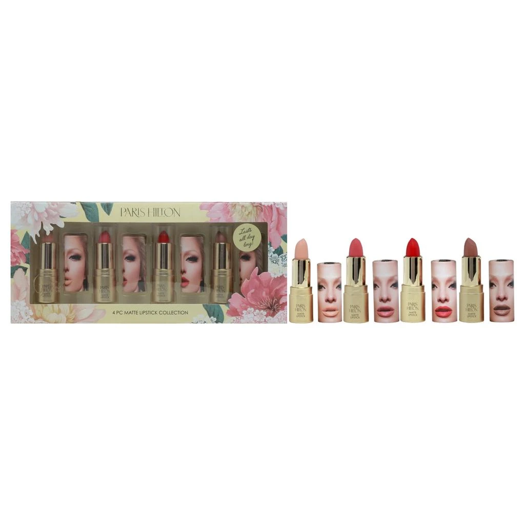 Paris Hilton Cosmetics Matte Lipstick Collection by  for Women - 4 Pc 0.12oz Bombshell Matte Lipstick, 0.12oz Brave Matte Lipstick, 0.12oz First Love Matte Lipstick, 0.12oz Diva Matte Lipstick 1