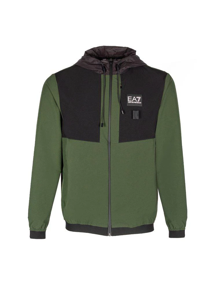 Emporio Armani Ea7 Emporio Armani Logo-Patch Drawstring Panelled Jacket 1