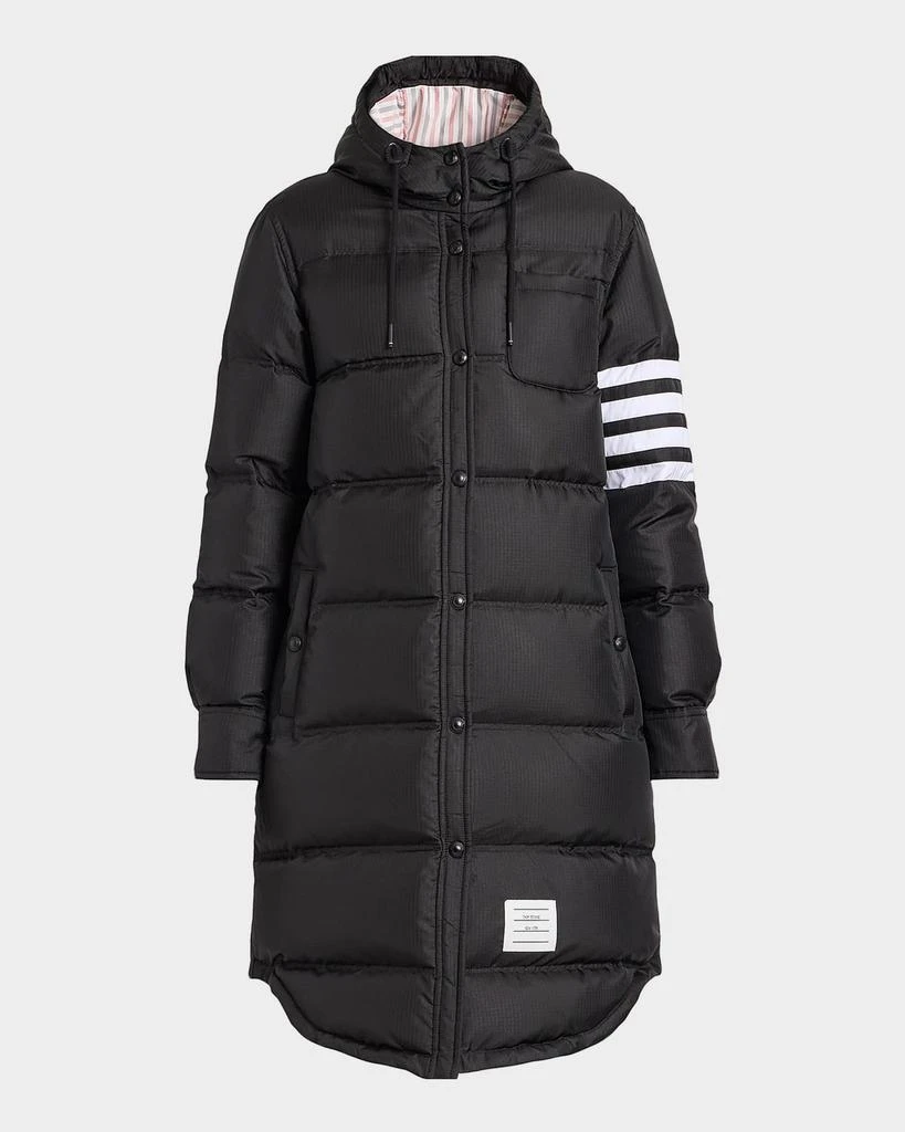 Thom Browne Shiny Ripstop 4-Bar Parka Jacket