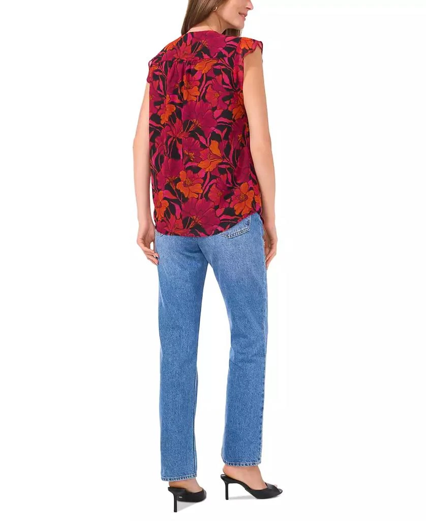 Vince Camuto Women's Floral V-Neck Flutter-Sleeve Top 4