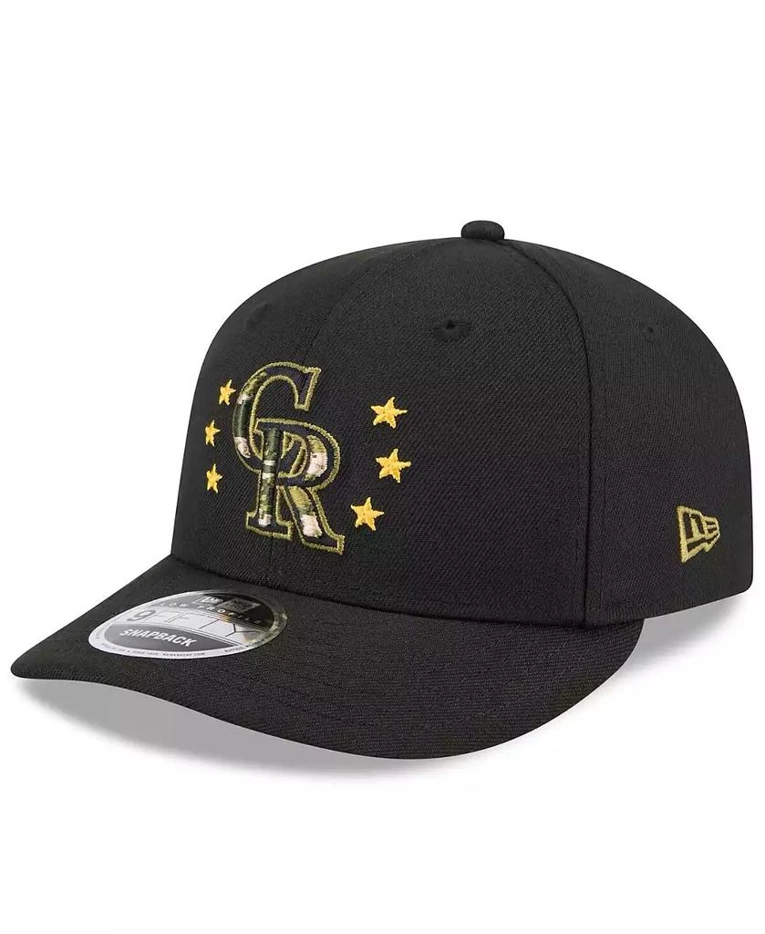 New Era Men's Black Colorado Rockies 2024 Armed Forces Day Low Profile 9FIFTY Snapback Hat 2