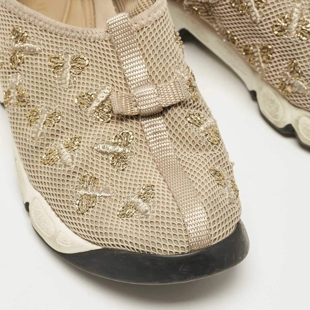 Dior Dior Beige Mesh Beads Embellished/ Embroidery Fusion Sneakers Size 36 7